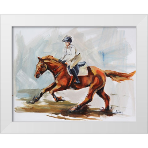 Galloping White Modern Wood Framed Art Print by Gould, Renee