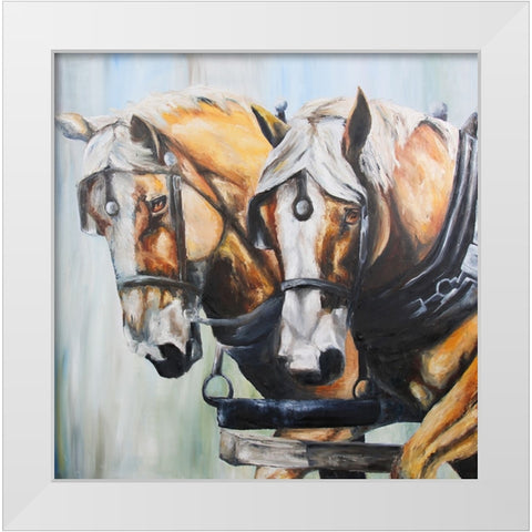 Golden Boys White Modern Wood Framed Art Print by Gould, Renee