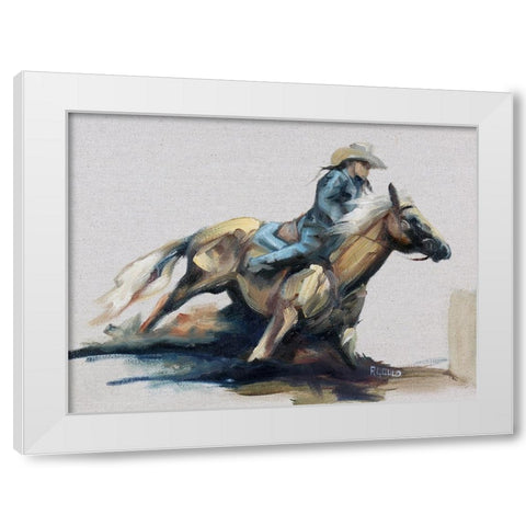 Kicking up Dust White Modern Wood Framed Art Print by Gould, Renee