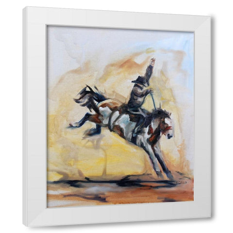 Let er Buck White Modern Wood Framed Art Print by Gould, Renee