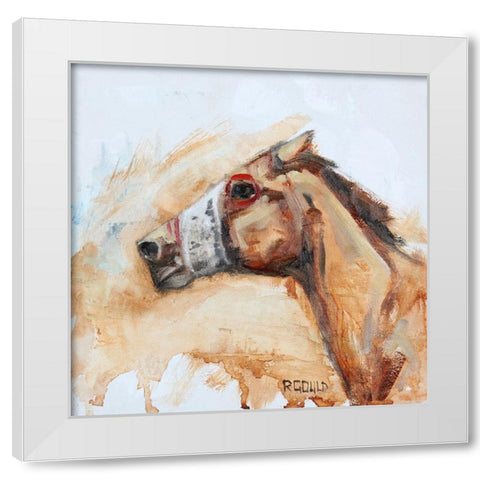 Racin White Modern Wood Framed Art Print by Gould, Renee