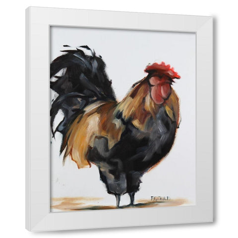 Rooster 1 White Modern Wood Framed Art Print by Gould, Renee