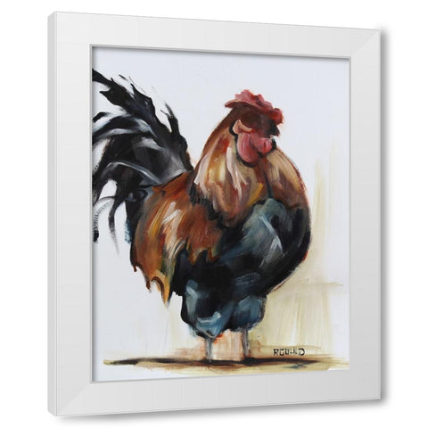 Rooster 2 White Modern Wood Framed Art Print by Gould, Renee