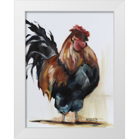 Rooster 2 White Modern Wood Framed Art Print by Gould, Renee