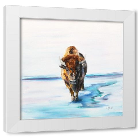 Snowman White Modern Wood Framed Art Print by Gould, Renee