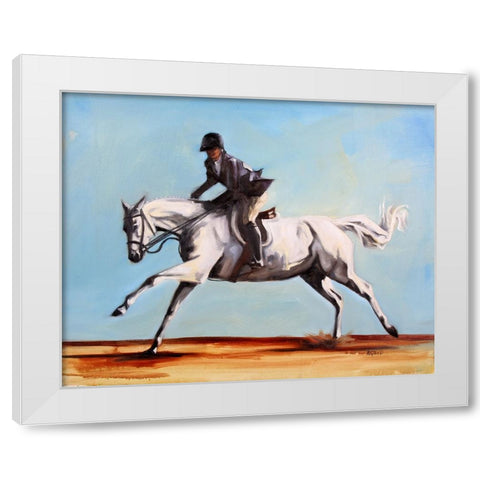 Stretching Out White Modern Wood Framed Art Print by Gould, Renee