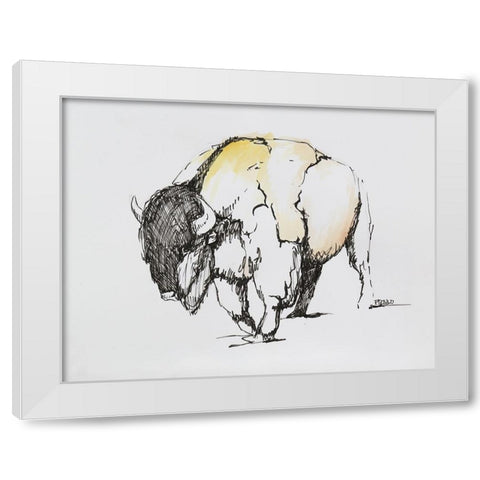 Struttin White Modern Wood Framed Art Print by Gould, Renee
