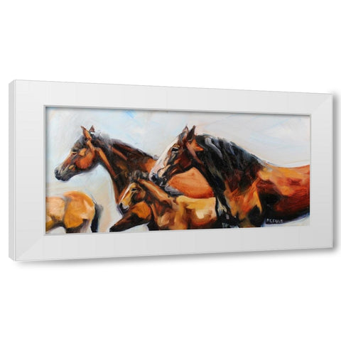 The Herd White Modern Wood Framed Art Print by Gould, Renee