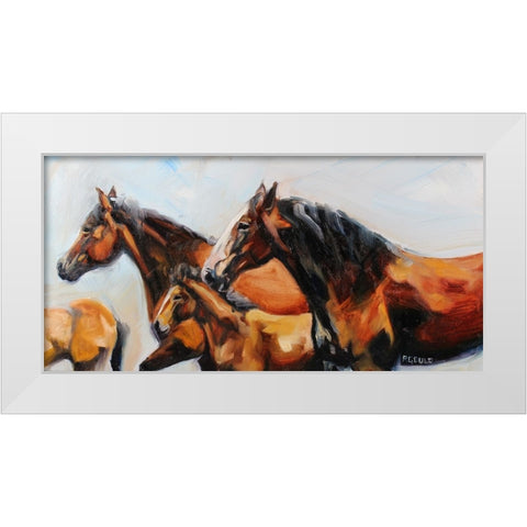 The Herd White Modern Wood Framed Art Print by Gould, Renee