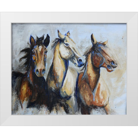 Trifecta White Modern Wood Framed Art Print by Gould, Renee