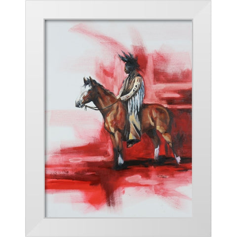 Where the Red Sun Sinks White Modern Wood Framed Art Print by Gould, Renee