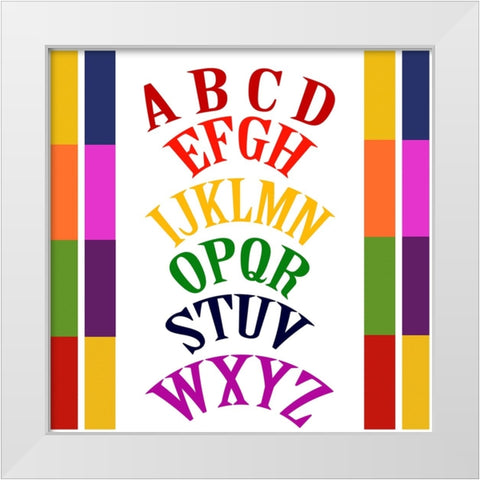 Rainbow Alphabet-1 White Modern Wood Framed Art Print by Homawoo, Richard