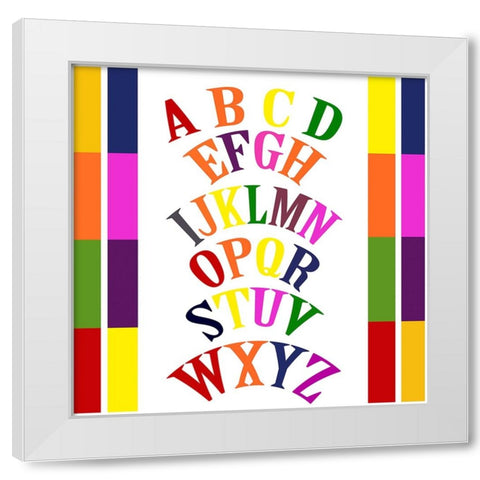 Rainbow Alphabet-2 White Modern Wood Framed Art Print by Homawoo, Richard