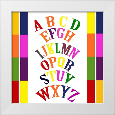 Rainbow Alphabet-2 White Modern Wood Framed Art Print by Homawoo, Richard
