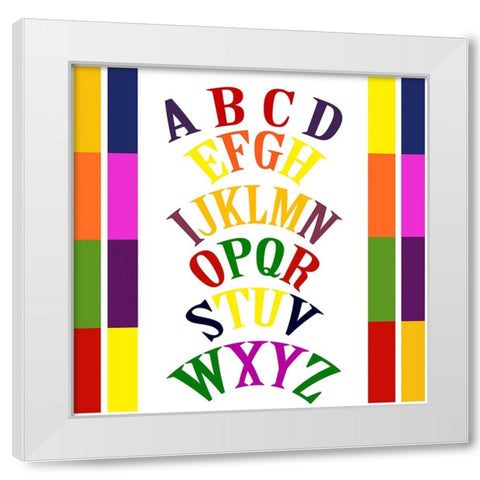 Rainbow Alphabet-3 White Modern Wood Framed Art Print by Homawoo, Richard