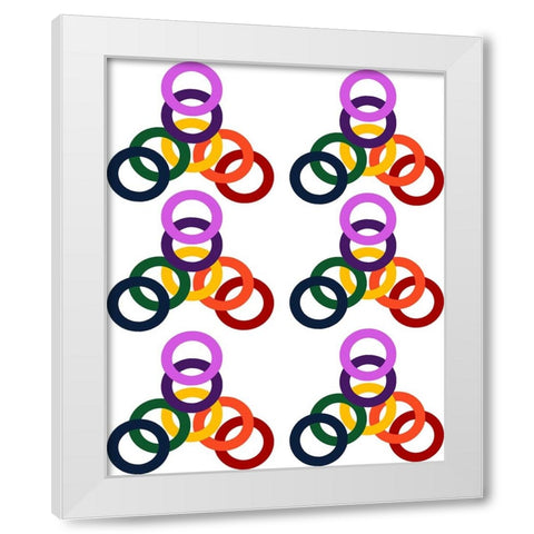 Rainbow Circles-6 White Modern Wood Framed Art Print by Homawoo, Richard