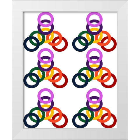 Rainbow Circles-6 White Modern Wood Framed Art Print by Homawoo, Richard