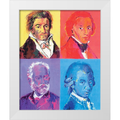 Composers White Modern Wood Framed Art Print by Wallich, Richard