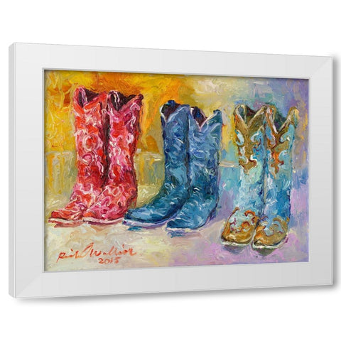 Cowboy Boots White Modern Wood Framed Art Print by Wallich, Richard