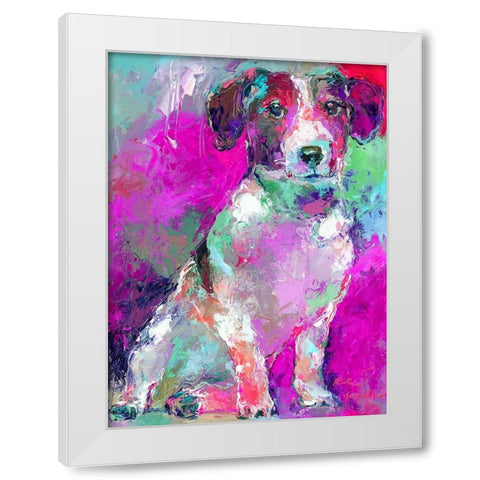 Art Russell Terrier White Modern Wood Framed Art Print by Wallich, Richard