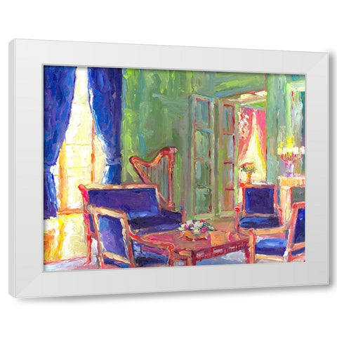 Salon White Modern Wood Framed Art Print by Wallich, Richard