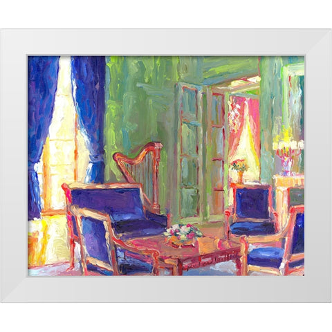 Salon White Modern Wood Framed Art Print by Wallich, Richard