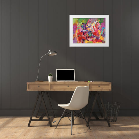Carousel White Modern Wood Framed Art Print by Wallich, Richard
