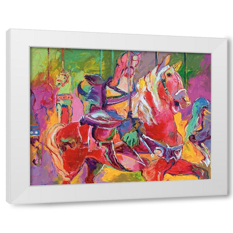 Carousel White Modern Wood Framed Art Print by Wallich, Richard
