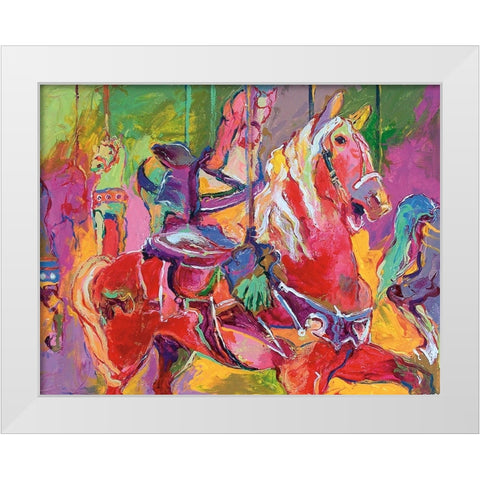 Carousel White Modern Wood Framed Art Print by Wallich, Richard