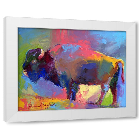 Buffalo White Modern Wood Framed Art Print by Wallich, Richard