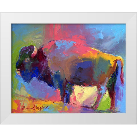 Buffalo White Modern Wood Framed Art Print by Wallich, Richard