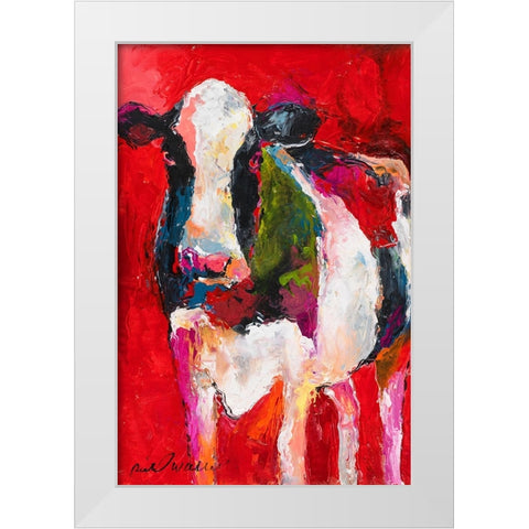 Cow White Modern Wood Framed Art Print by Wallich, Richard