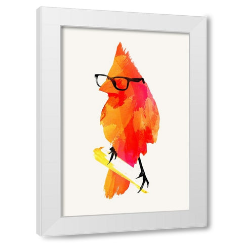 Punk Birdy White Modern Wood Framed Art Print by Farkas, Robert