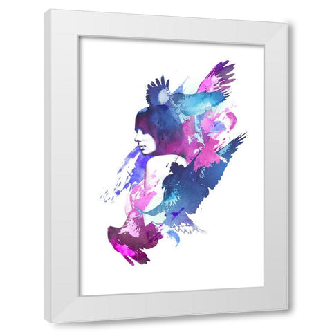 Bloody Fight White Modern Wood Framed Art Print by Farkas, Robert