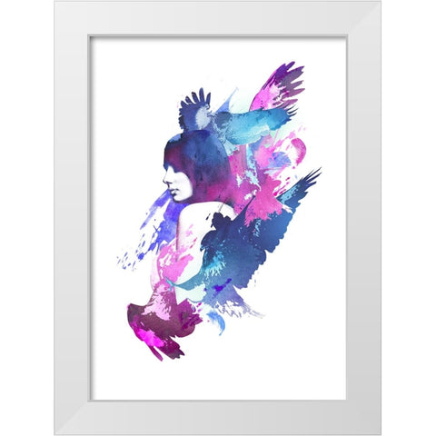 Bloody Fight White Modern Wood Framed Art Print by Farkas, Robert