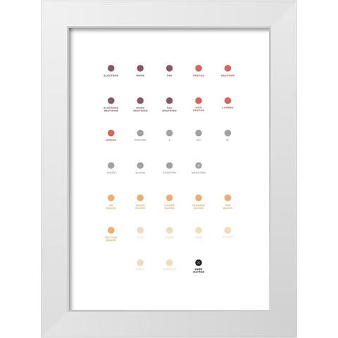 Quarks White Modern Wood Framed Art Print by Farkas, Robert