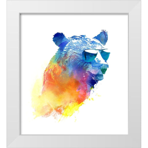 Sunny Bear 2 White Modern Wood Framed Art Print by Farkas, Robert