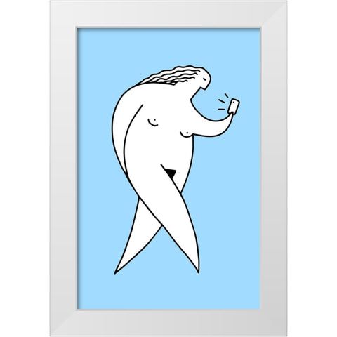 Chubby Selfie 2 White Modern Wood Framed Art Print by Farkas, Robert