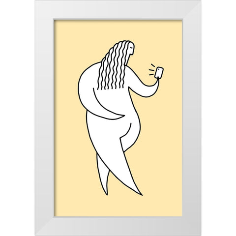 Chubby Selfie 3 White Modern Wood Framed Art Print by Farkas, Robert