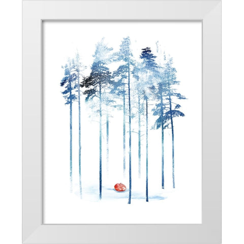 Sleeping In The Woods White Modern Wood Framed Art Print by Farkas, Robert