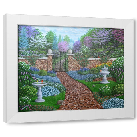 The Garden White Modern Wood Framed Art Print by Wavra, Robert