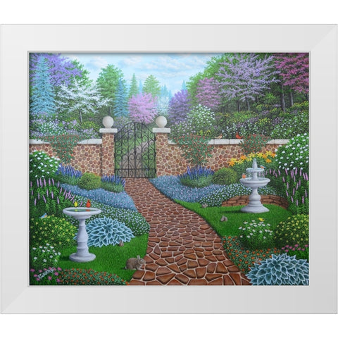 The Garden White Modern Wood Framed Art Print by Wavra, Robert