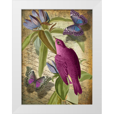 Petals and Wings VI White Modern Wood Framed Art Print by Sasha
