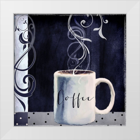 Cafe Blue I White Modern Wood Framed Art Print by Sasha