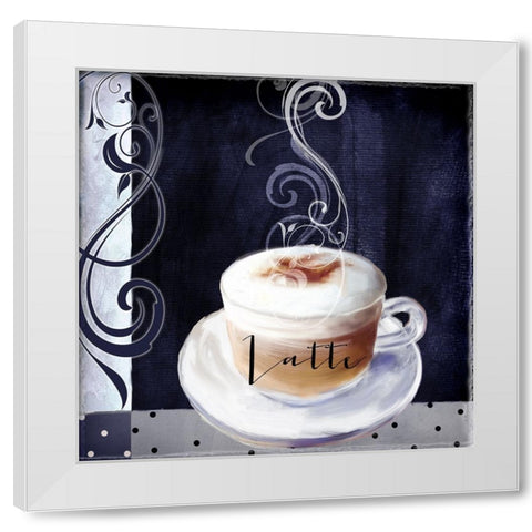 Cafe Blue II White Modern Wood Framed Art Print by Sasha