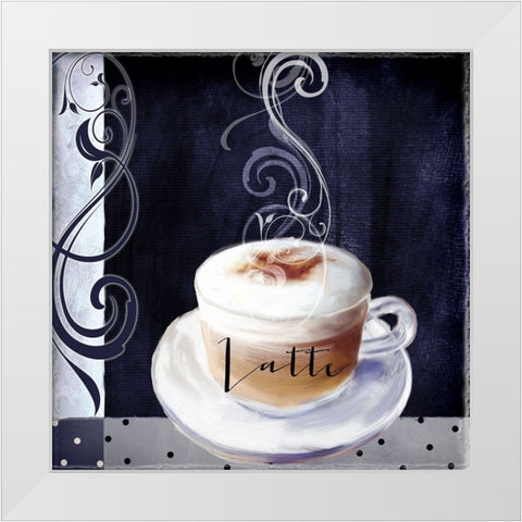 Cafe Blue II White Modern Wood Framed Art Print by Sasha
