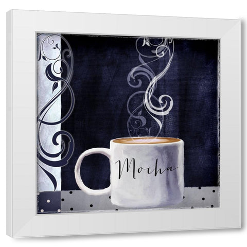 Cafe Blue III White Modern Wood Framed Art Print by Sasha