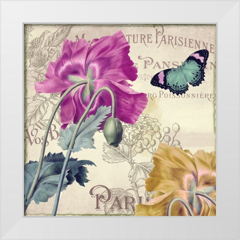 Petals of Paris III White Modern Wood Framed Art Print by Sasha