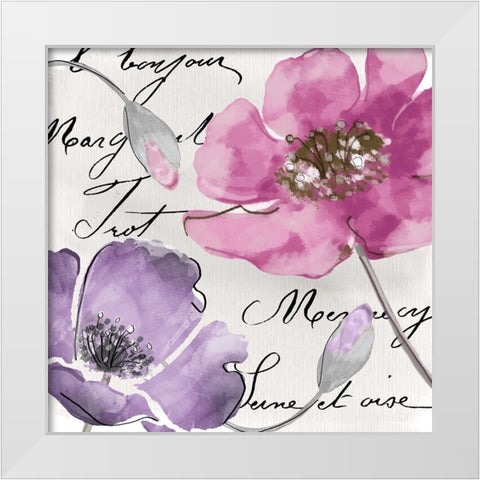 Fleurs de France I White Modern Wood Framed Art Print by Sasha