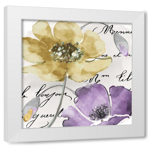 Fleurs de France II White Modern Wood Framed Art Print by Sasha